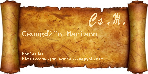 Csungán Mariann névjegykártya