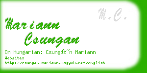 mariann csungan business card